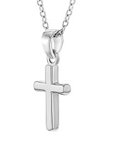 delightful mini silver classic cross childrens necklace